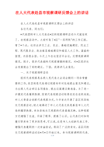 在人大代表赴县市视察调研反馈会上的讲话