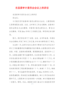 在县委审计委员会会议上的讲话