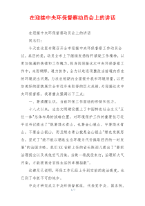 在迎接中央环保督察动员会上的讲话
