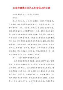 在全市森林防灭火工作会议上的讲话