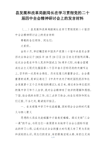 县发展和改革局副局长在学习贯彻党的二十届四中全会精神研讨会上的发言材料