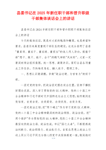 县委书记在2025年新任职干部和晋升职级干部集体谈话会上的讲话