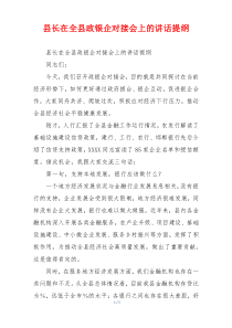 县长在全县政银企对接会上的讲话提纲
