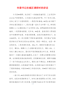 市委书记在城区调研时的讲话