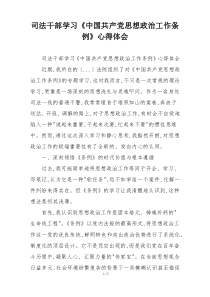 司法干部学习《中国共产党思想政治工作条例》心得体会