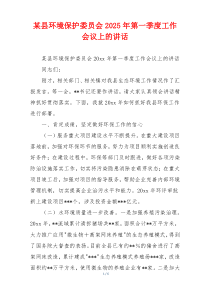 某县环境保护委员会2025年第一季度工作会议上的讲话