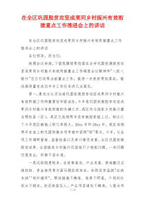 在全区巩固脱贫攻坚成果同乡村振兴有效衔接重点工作推进会上的讲话