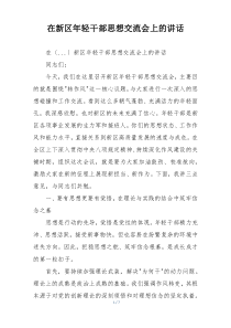 在新区年轻干部思想交流会上的讲话