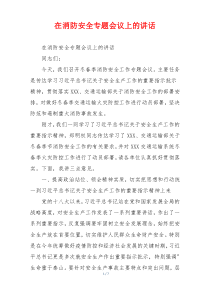 在消防安全专题会议上的讲话
