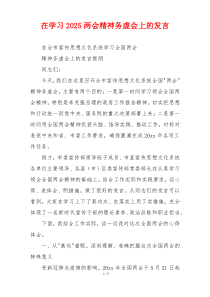 在学习2025两会精神务虚会上的发言