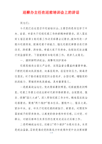 巡察办主任在巡前培训会上的讲话