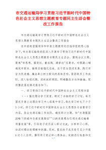 市交通运输局学习贯彻习近平新时代中国特色社会主义思想主题教育专题民主生活会整改工作报告