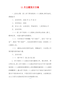 11月主题党日方案