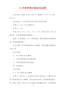 11月份村党小组会议记录