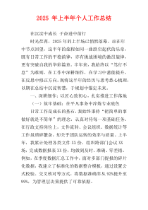 2025 年上半年个人工作总结
