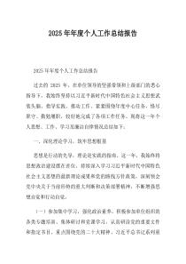 2025年年度个人工作总结报告