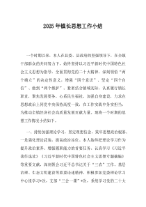 2025年镇长思想工作小结