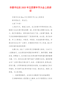市委书记在2025年五四青年节大会上的讲话