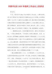 市委书记在2025年组织工作会议上的讲话