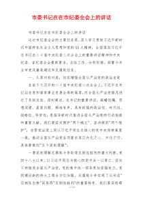 市委书记在在市纪委全会上的讲话