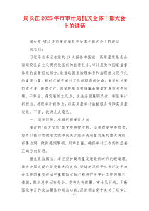 局长在2025年市审计局机关全体干部大会上的讲话