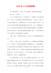 2025年12月党课讲稿