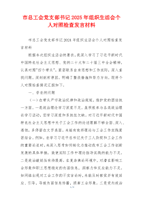 市总工会党支部书记2025年组织生活会个人对照检查发言材料
