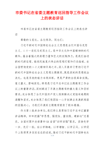 市委书记在省委主题教育巡回指导工作会议上的表态讲话