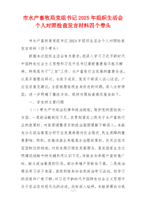 市水产畜牧局党组书记2025年组织生活会个人对照检查发言材料四个带头