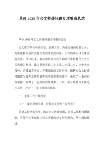 单位2025年公文抄袭问题专项整治总结