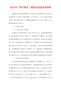 2025年“四个带头”组织生活会发言材料