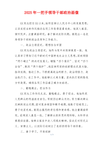 2025年一把手领导干部政治画像