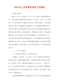 2025年上半年意识形态工作报告