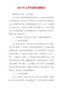 2025年上半年述职述廉报告
