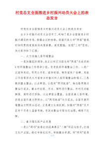 村党总支全面推进乡村振兴动员大会上的表态发言