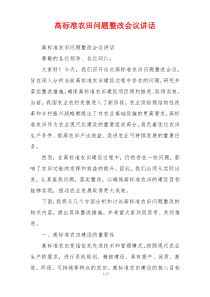 高标准农田问题整改会议讲话