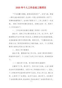 2025年个人工作总结工程项目