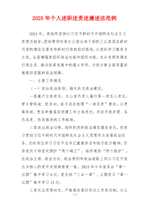 2025年个人述职述责述廉述法范例