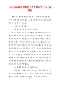 2025年乡镇组织委员工作汇报和下一步工作展望
