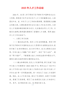 2025年人才工作总结