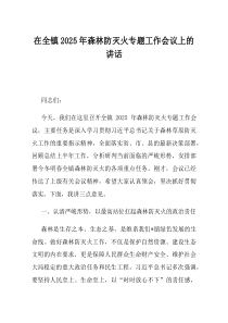 在全镇2025年森林防灭火专题工作会议上的讲话