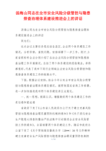 汤海山同志在全市安全风险分级管控与隐患排查治理体系建设推进会上的讲话