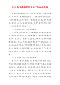 2025年党委书记抓党建工作年终总结