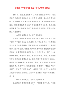 2025年党支部书记个人年终总结