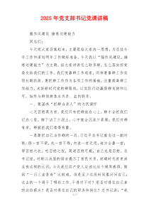 2025年党支部书记党课讲稿