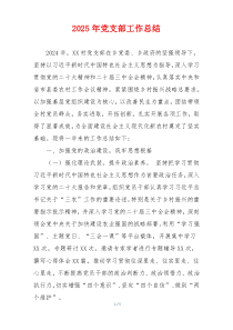 2025年党支部工作总结