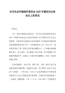 在市生态环境保护委员会2025年第四次全体会议上的讲话