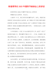 街道领导在2025年重阳节座谈会上的讲话