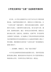 小学党支部争创五星先进典型申报材料