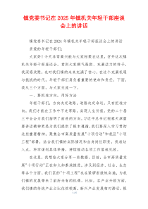 镇党委书记在2025年镇机关年轻干部座谈会上的讲话